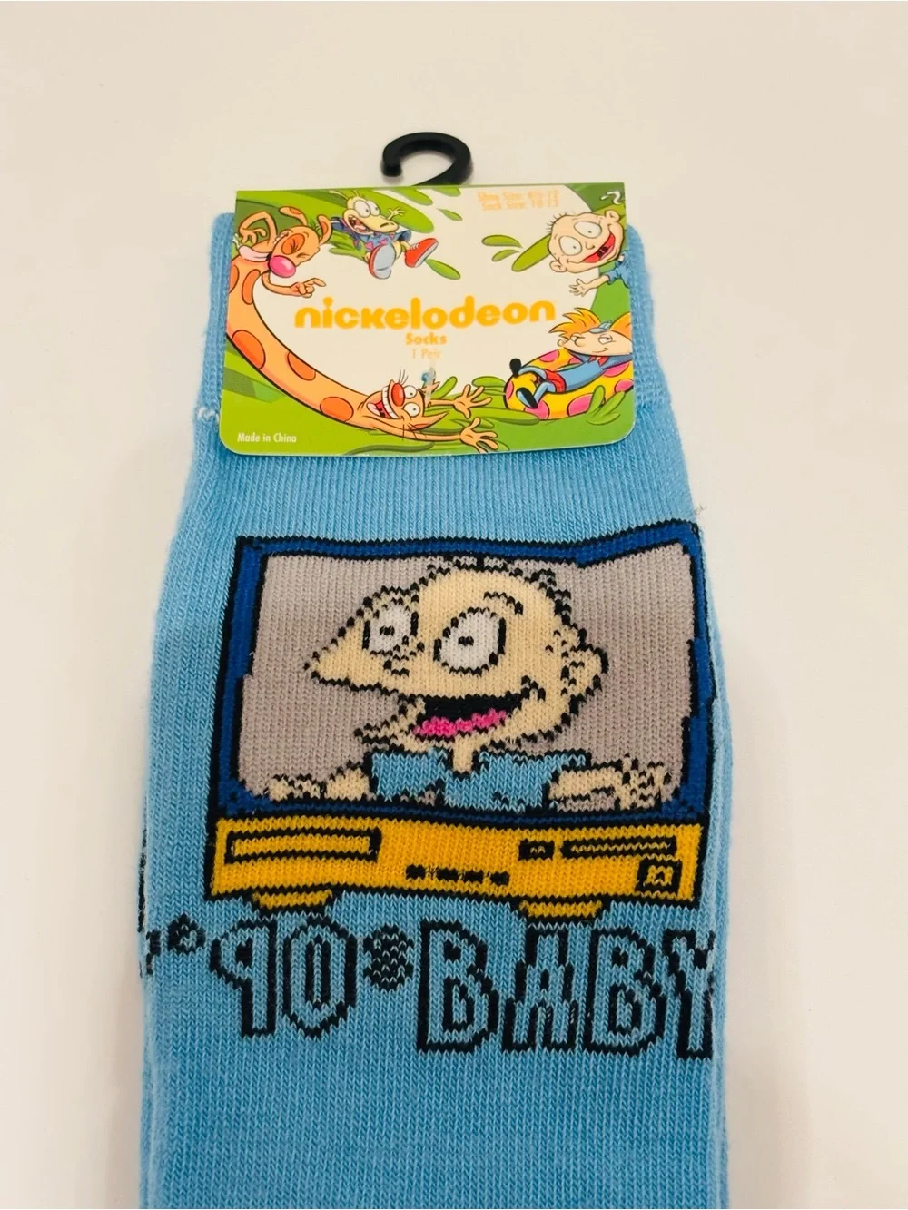 Rugrats Baby Tommy Pickels Adult Shoe Size 6 1/2 -12 Cartoon Crew Socks